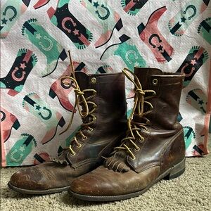 Justin Brown Leather Boots